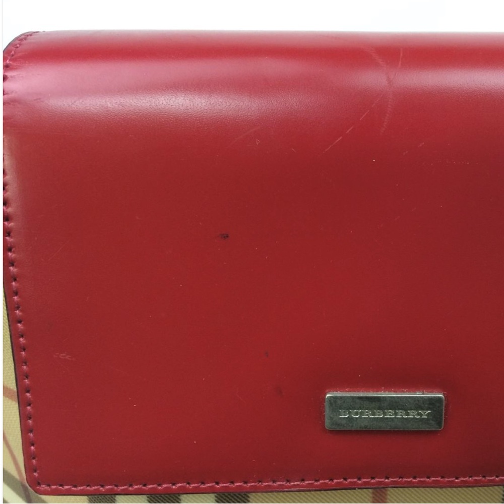 Burberry Red and Tan Checkered Women's Bag - Picture 8 of 16